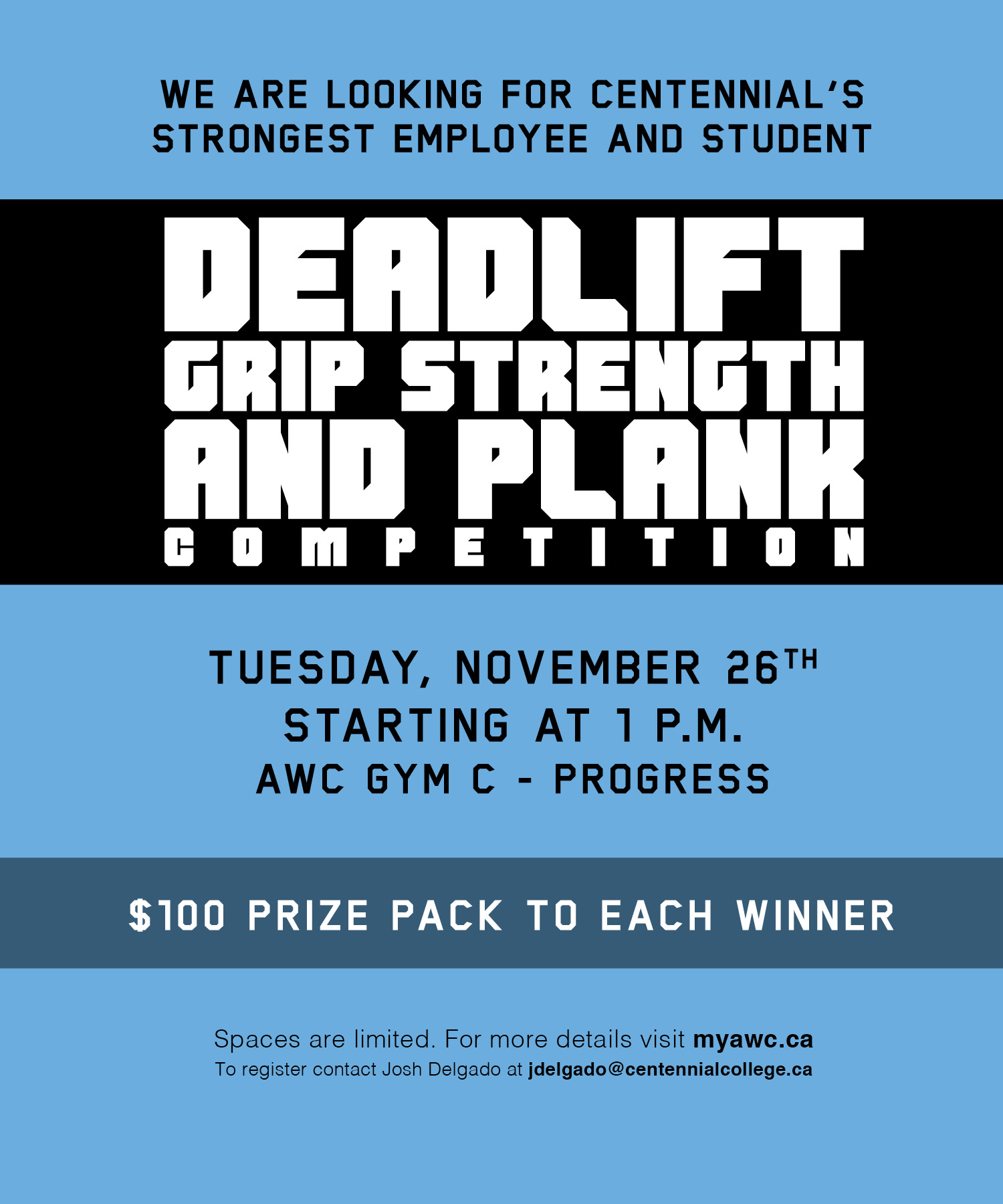 Deadlift, grip strength and plank competition pamphlet 