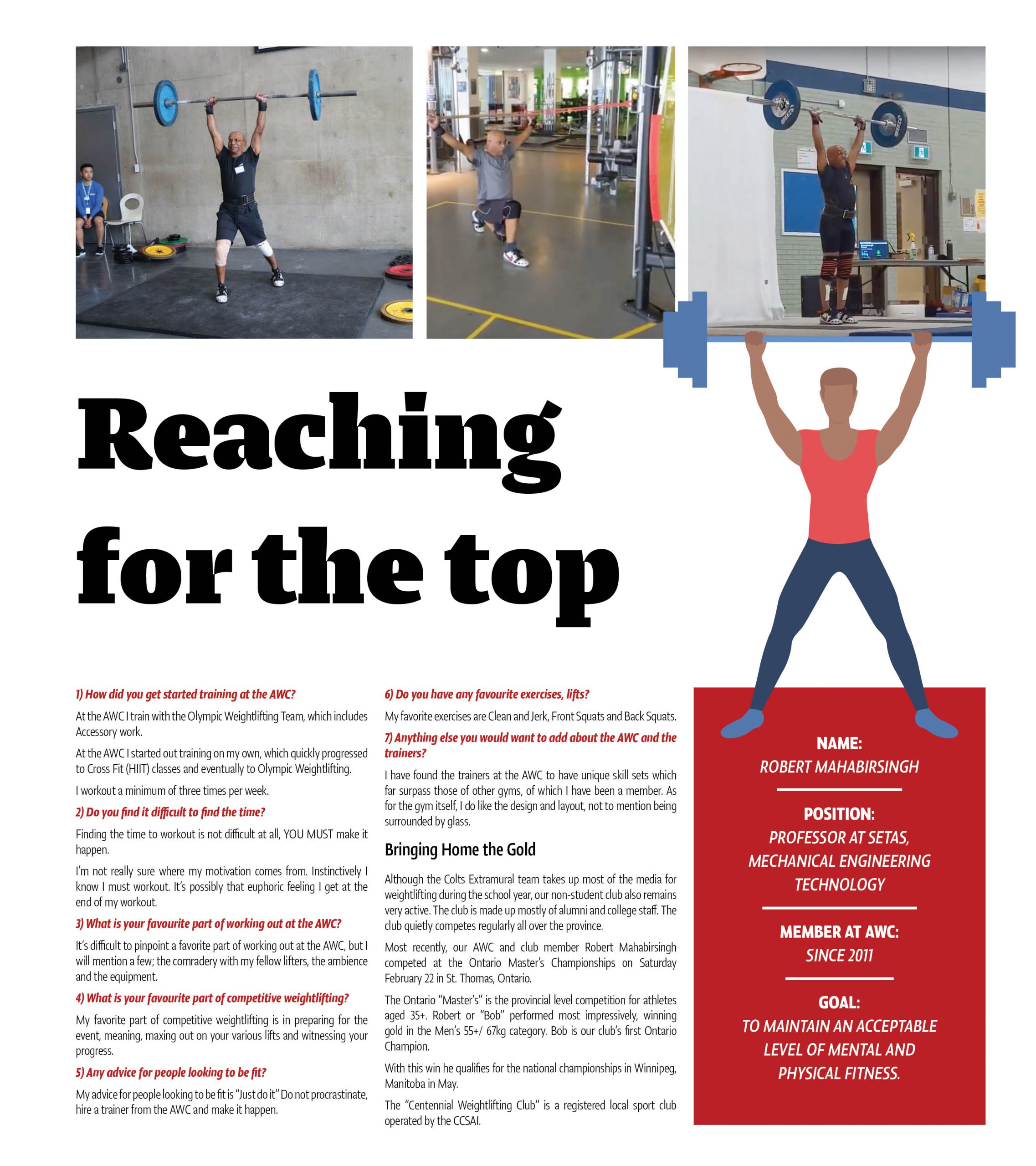 steps to reaching the top. 3 images of person working out